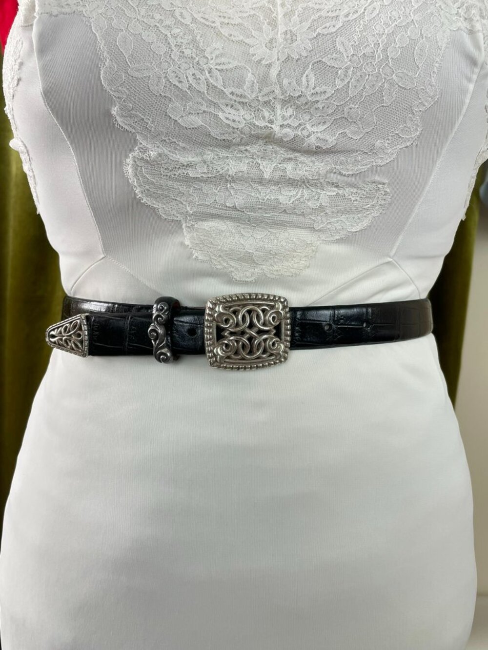 90s Vintage Leather Western Belt, 29 - 33"